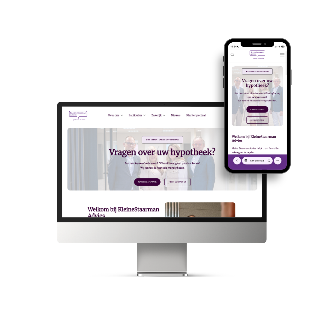 KleineStaarman Advies website op desktop en mobiel