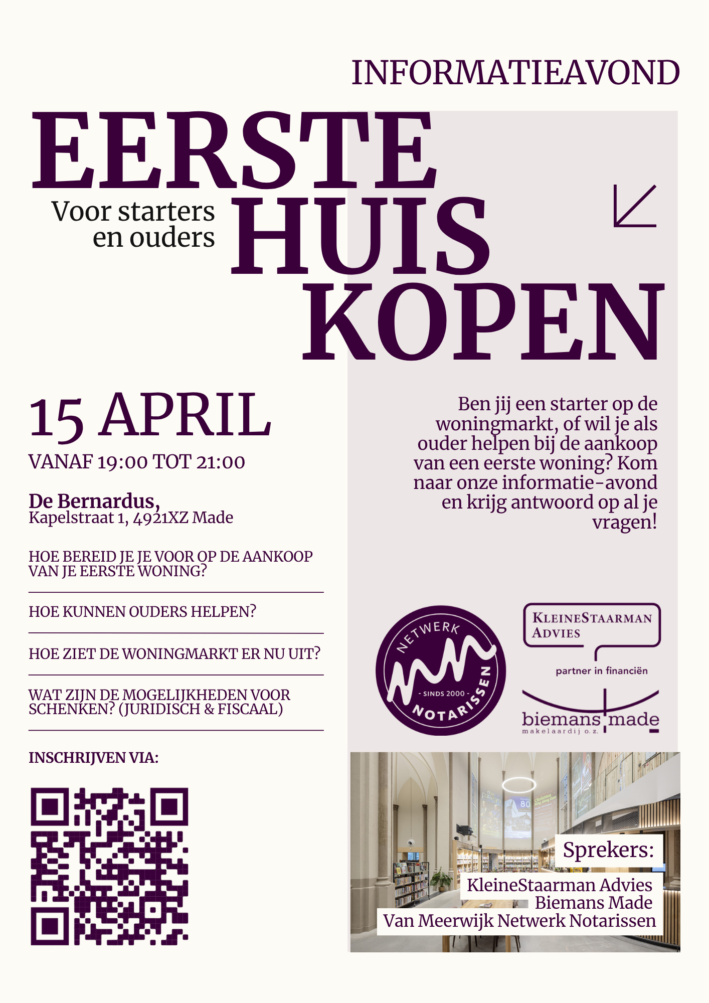 Poster informatieavond Eerste Huis Kopen